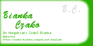 bianka czako business card